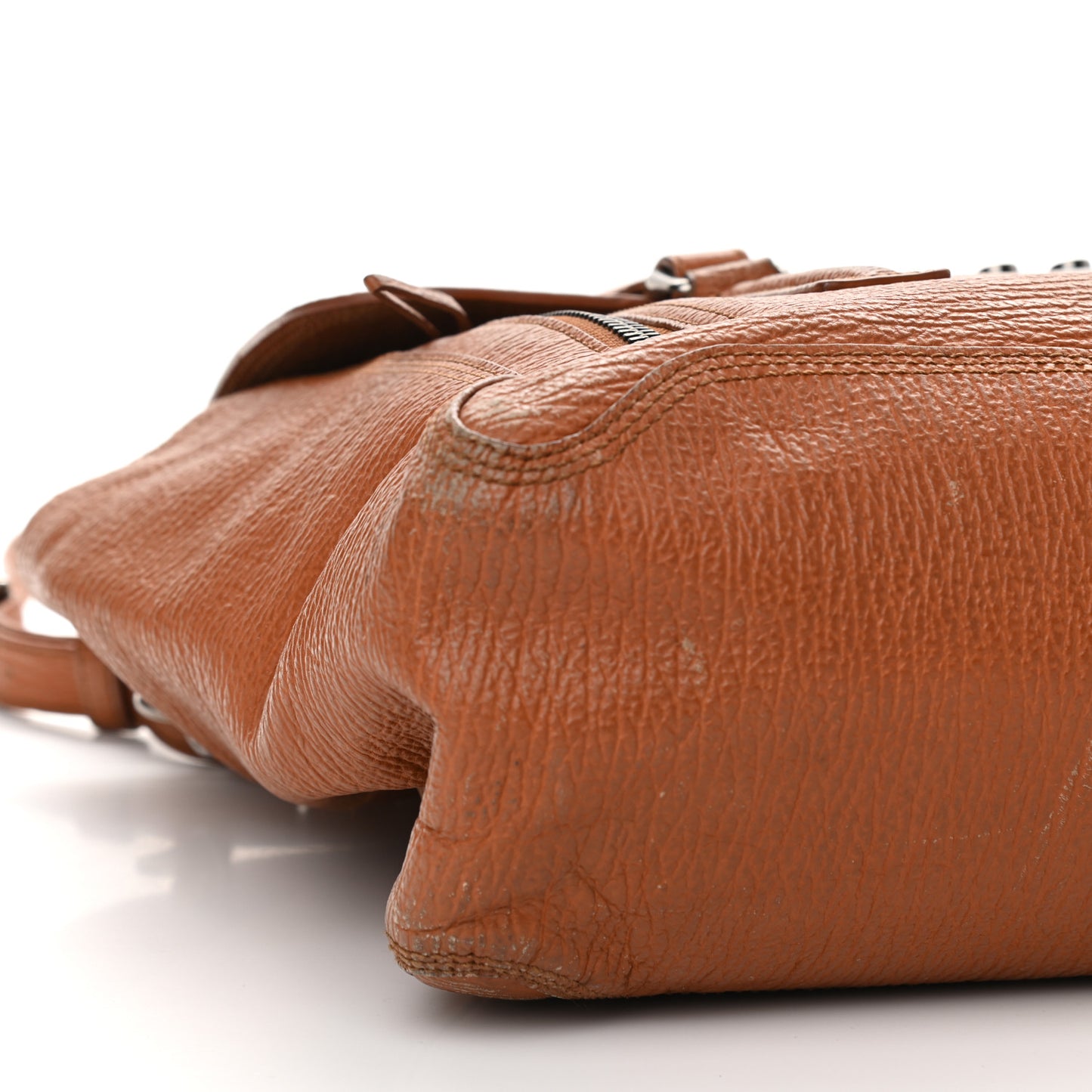 Textured Calfskin Large Pashli Satchel Amber