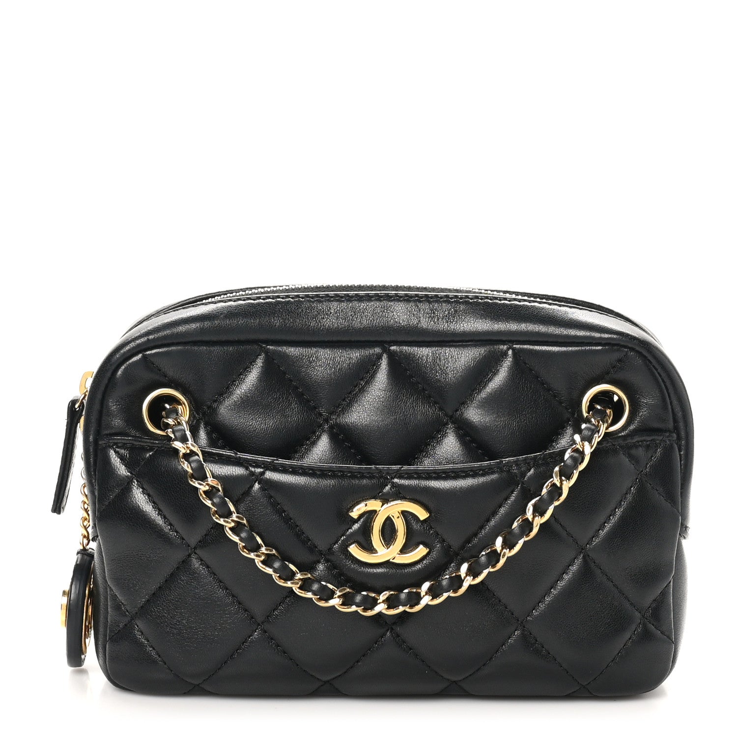 Chanel Shiny Lambskin Quilted Mini Camera Case Black 1 of 10