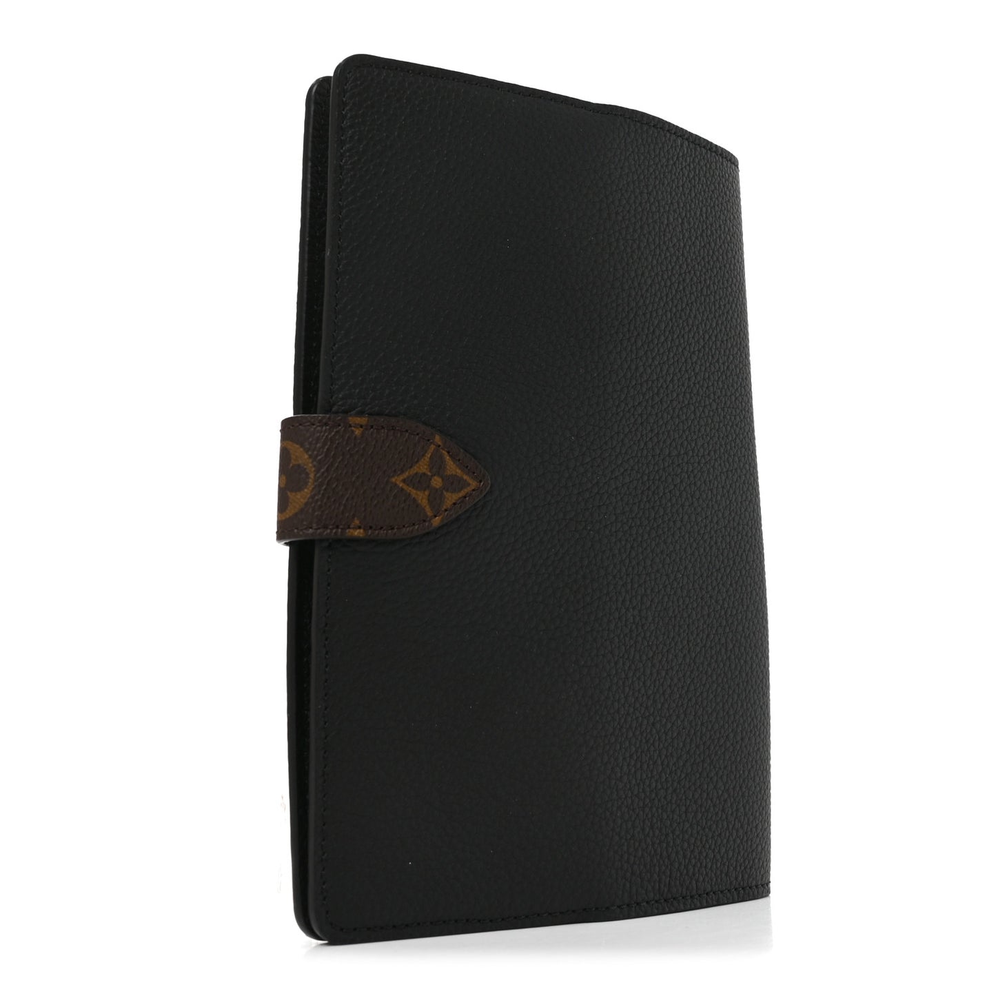 Grained Calfskin Monogram Charles Notebook Cover MM Black