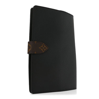 Louis Vuitton Grained Calfskin Monogram Charles Notebook Cover MM Black 3 of 6