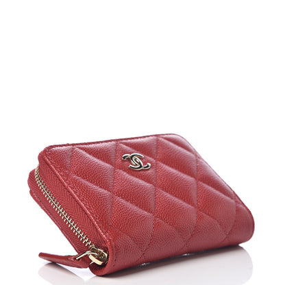Chanel Caviar Quilted Zip Coin Purse Red 3 of 7