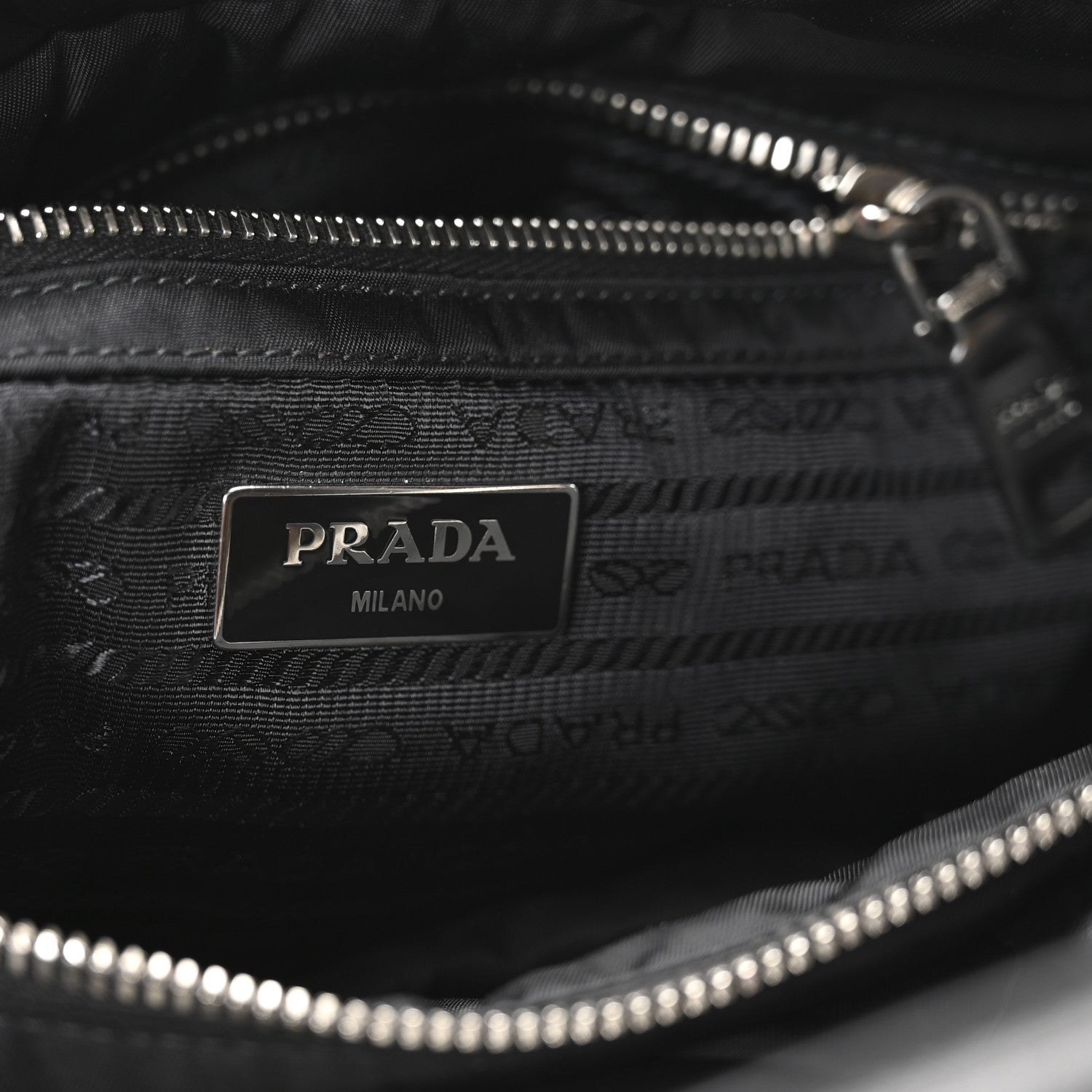 Prada Re-Nylon Nappa Triangle Quilted Padded Double Handled Zip Pocket Tote Black 6 of 13