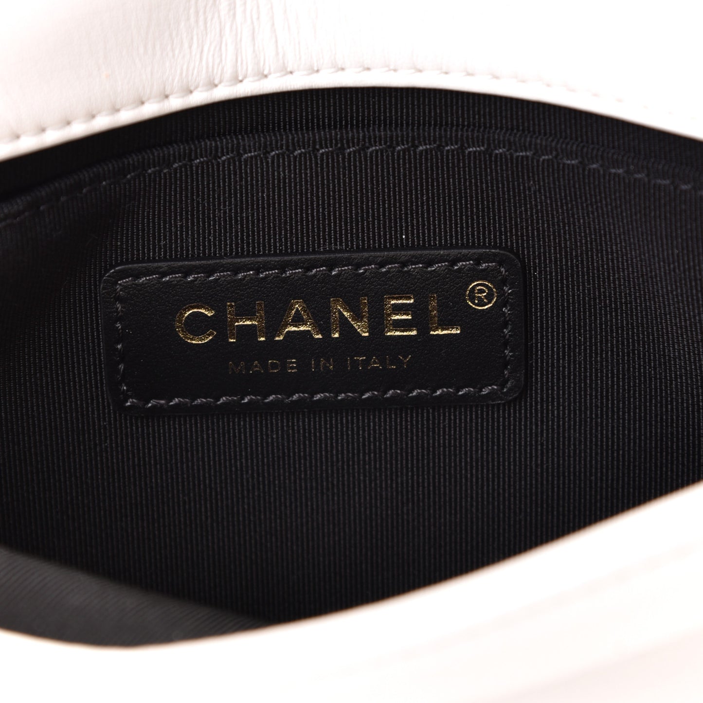 Lambskin Small Entwined Chain Flap White
