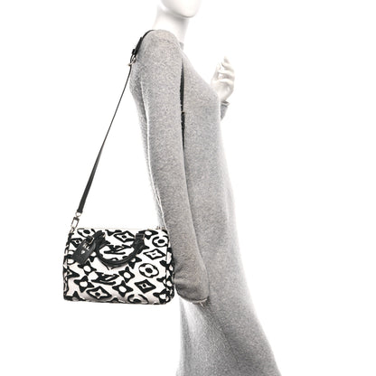 Louis Vuitton X UF Tufted Monogram Speedy Bandouliere 25 White Black 2 of 13