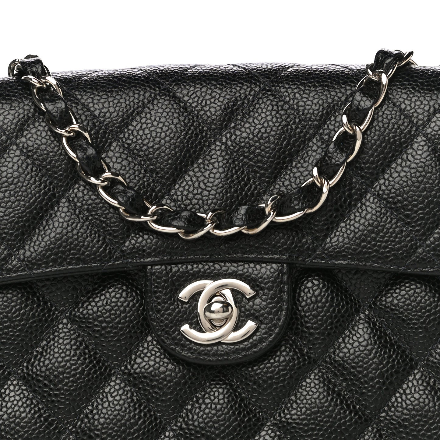 Caviar Quilted Mini Square Flap Black