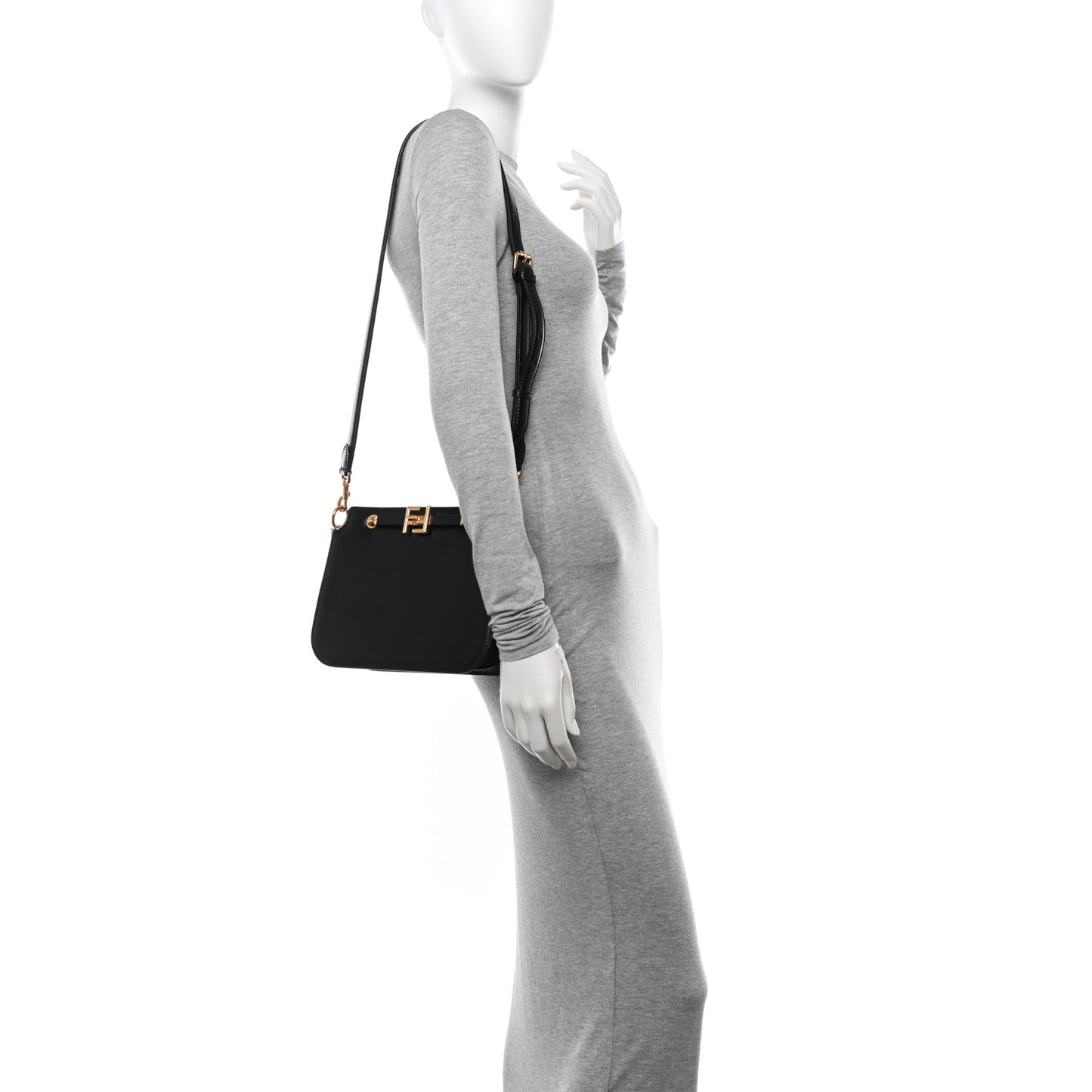 Vitello King Luxor Fendi Touch Shoulder Bag Black