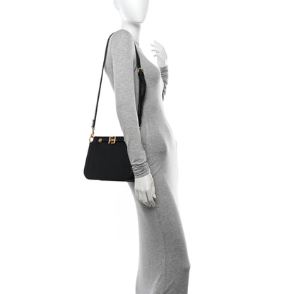 Fendi Vitello King Luxor Fendi Touch Shoulder Bag Black 2 of 11