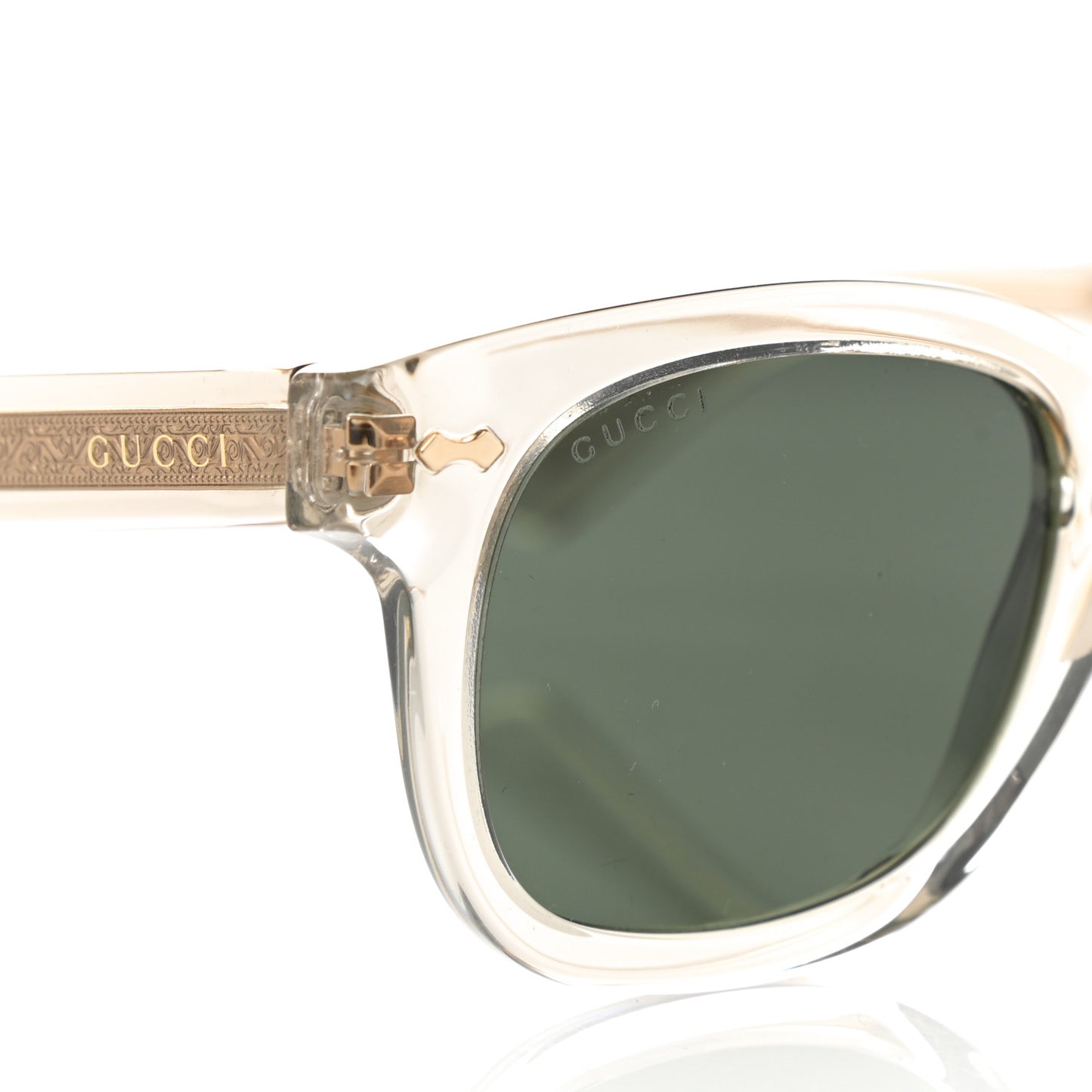 Acetate Square Frame Opulent Luxury GG0182S Sunglasses Grey Transparent