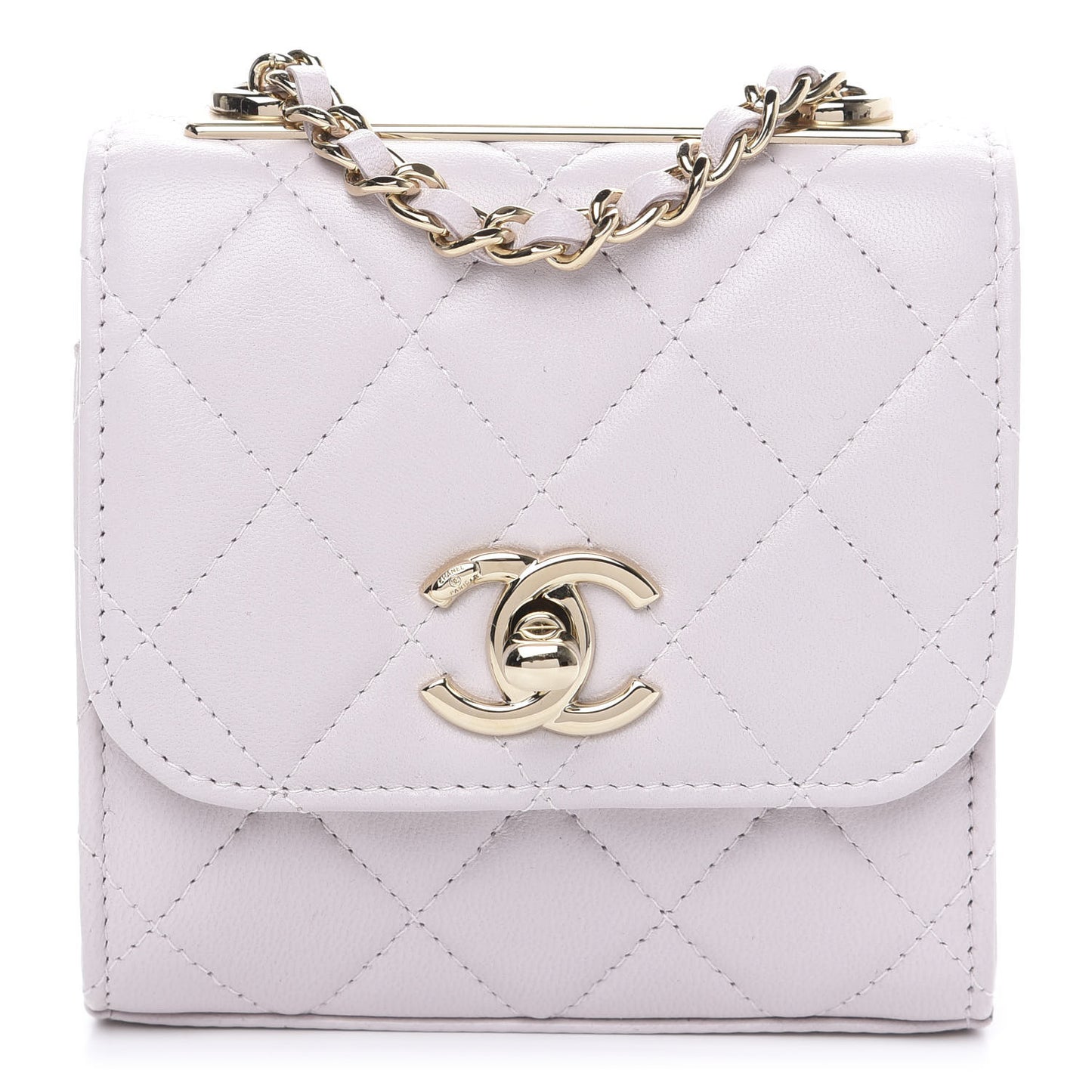 Lambskin Quilted Mini Trendy CC Clutch With Chain Lilas Lilac