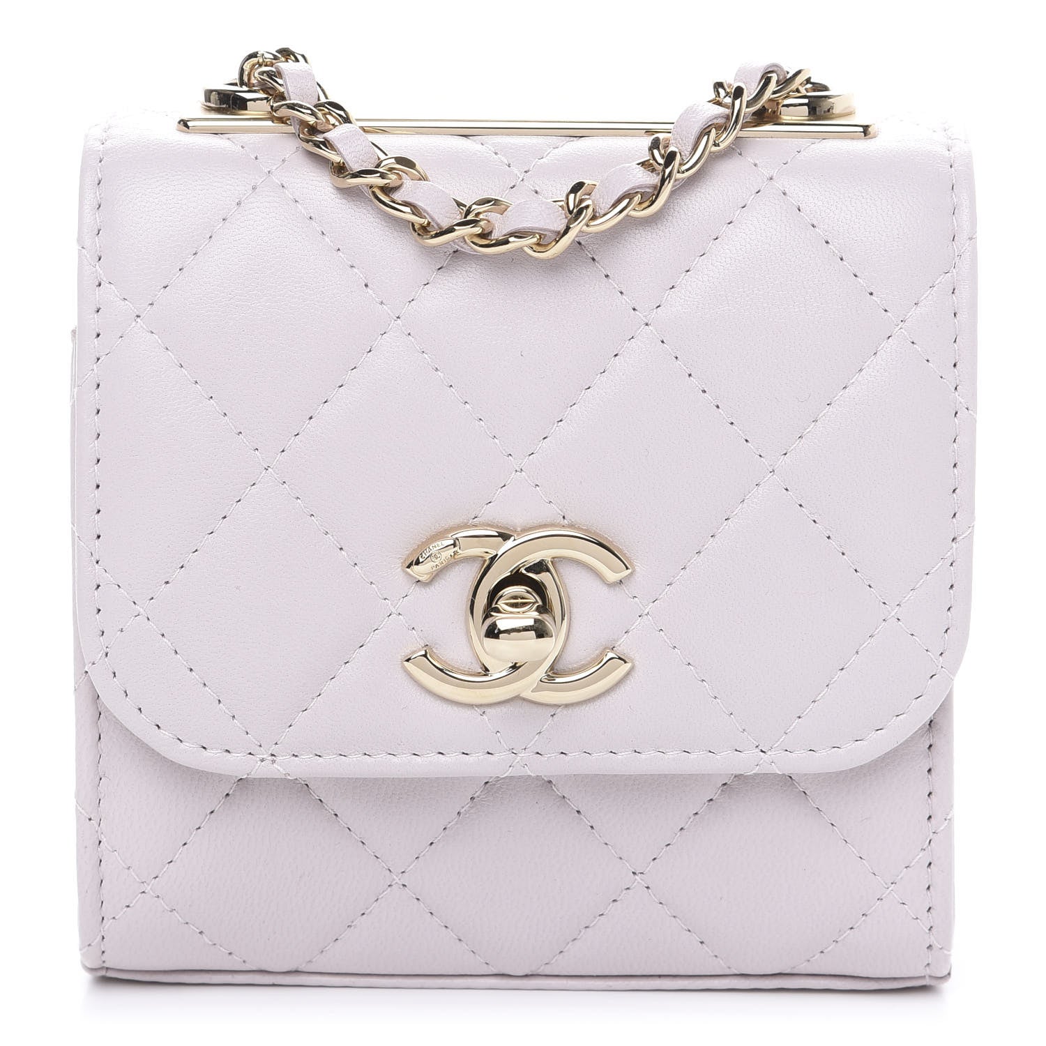Chanel Lambskin Quilted Mini Trendy CC Clutch With Chain Lilas Lilac 1 of 9
