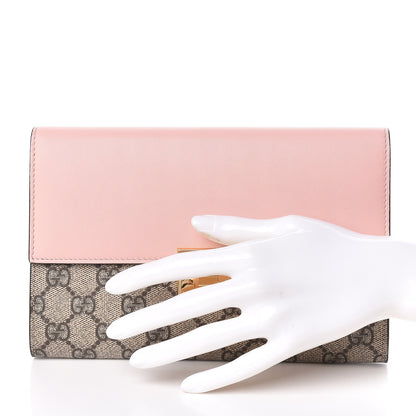 Gucci GG Supreme Monogram Calfskin Padlock Clutch Beige Perfect Pink 2 of 11