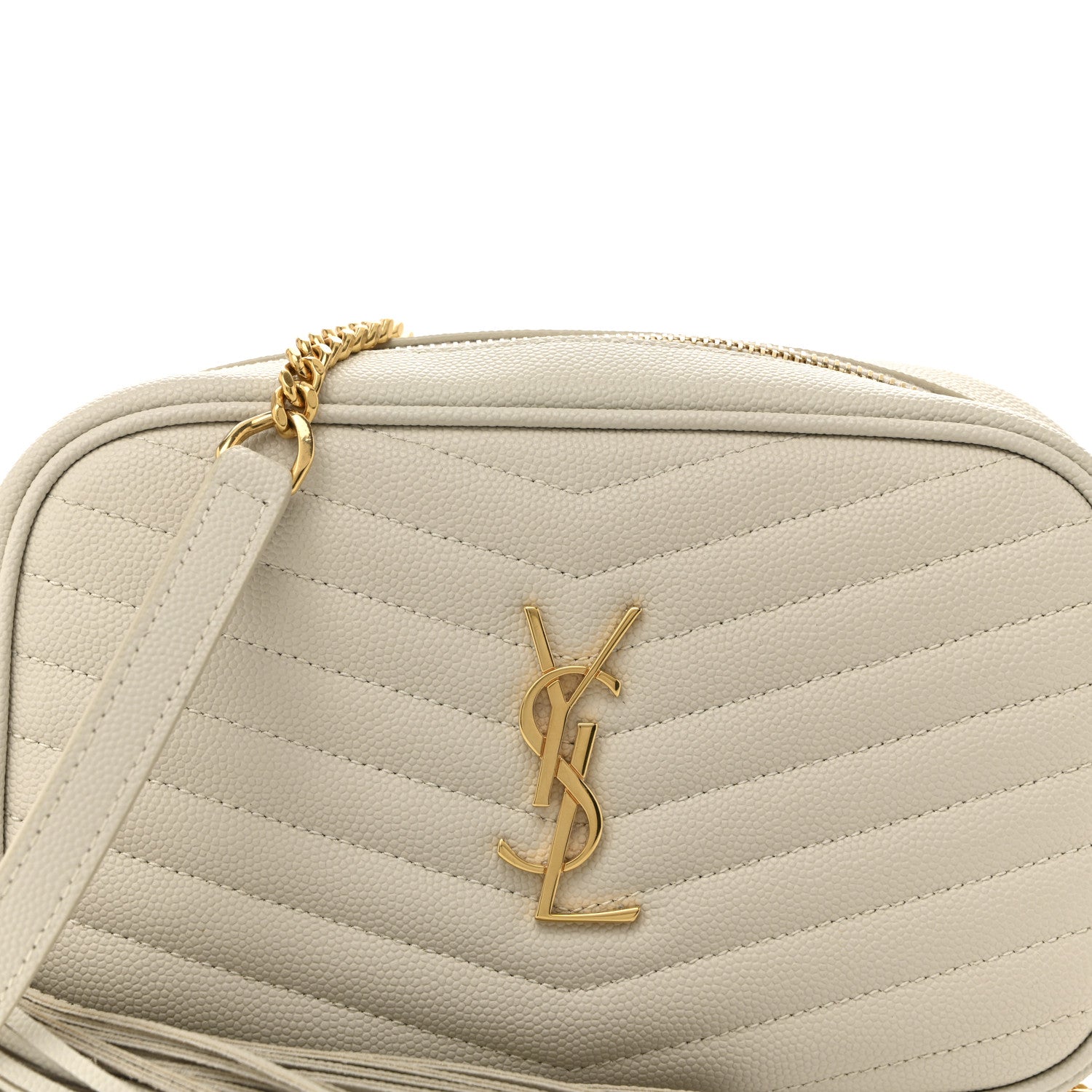 Saint Laurent Grain De Poudre Matelasse Monogram Mini Lou Camera Bag Crema Soft 8 of 12