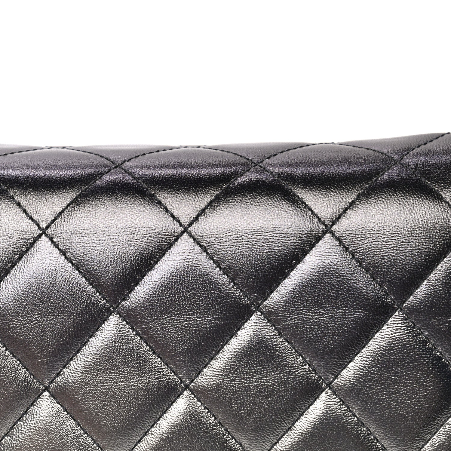 Chanel Metallic Lambskin Like A Wallet Flap Silvery Black 15 of 17