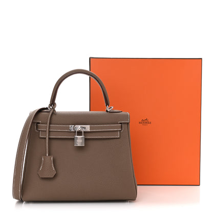 Hermes Togo Kelly Retourne 25 Etoupe 10 of 10