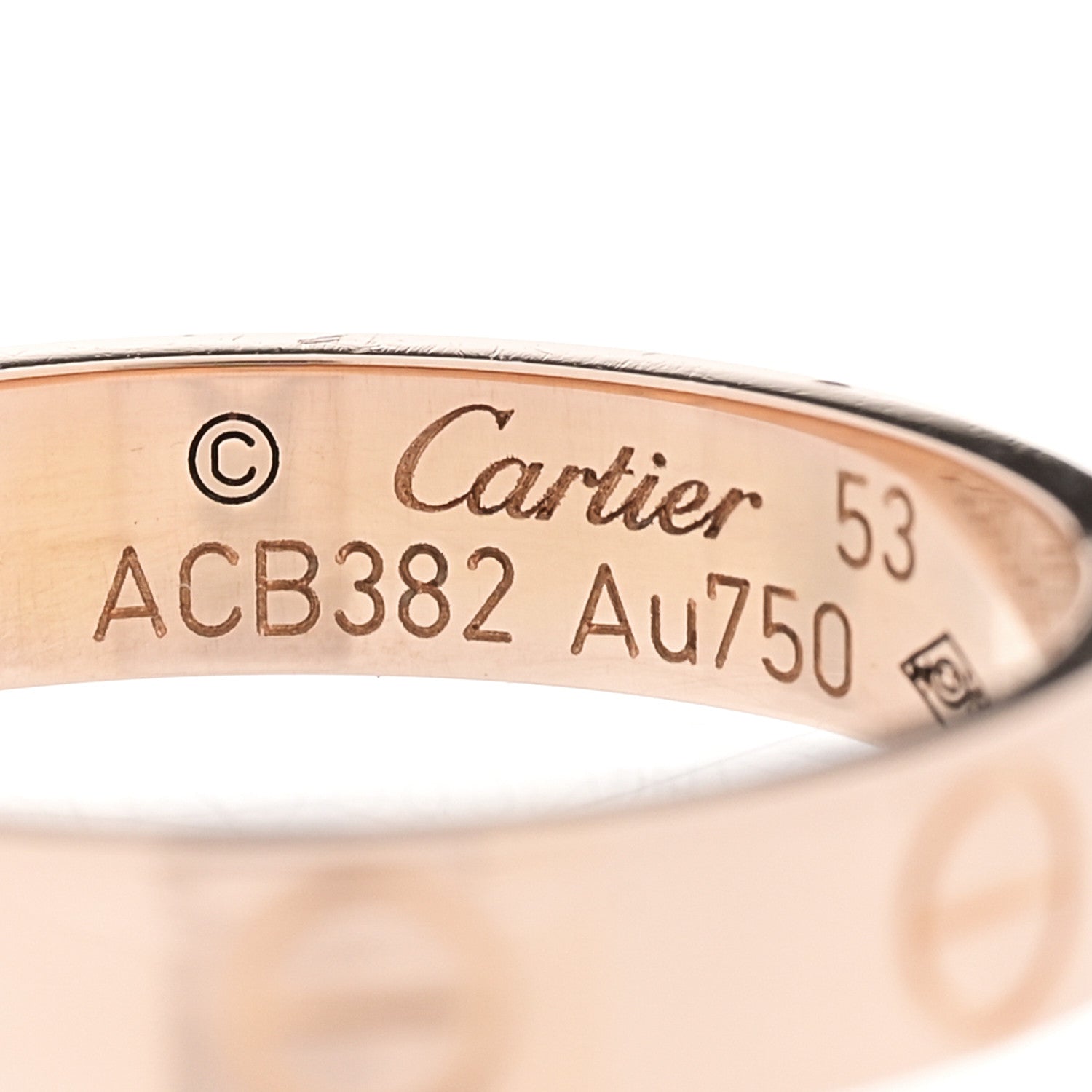 Cartier 18K Pink Gold 3.5mm LOVE Wedding Band Ring 53 6.5 4 of 4