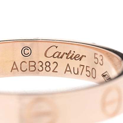 Cartier 18K Pink Gold 3.5mm LOVE Wedding Band Ring 53 6.5 4 of 4