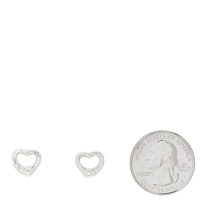 Tiffany Sterling Silver Elsa Peretti 11mm Open Heart Earrings 2 of 4