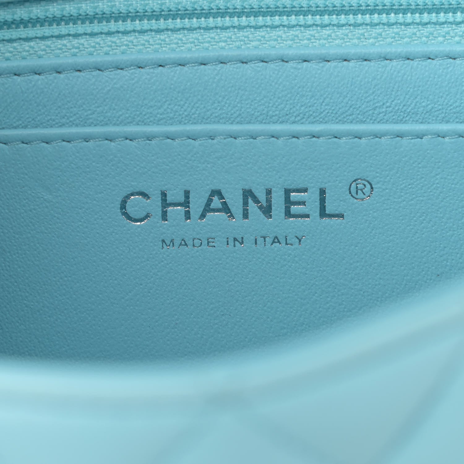 Chanel Lambskin Quilted Mini Rectangular Flap Light Blue 6 of 12
