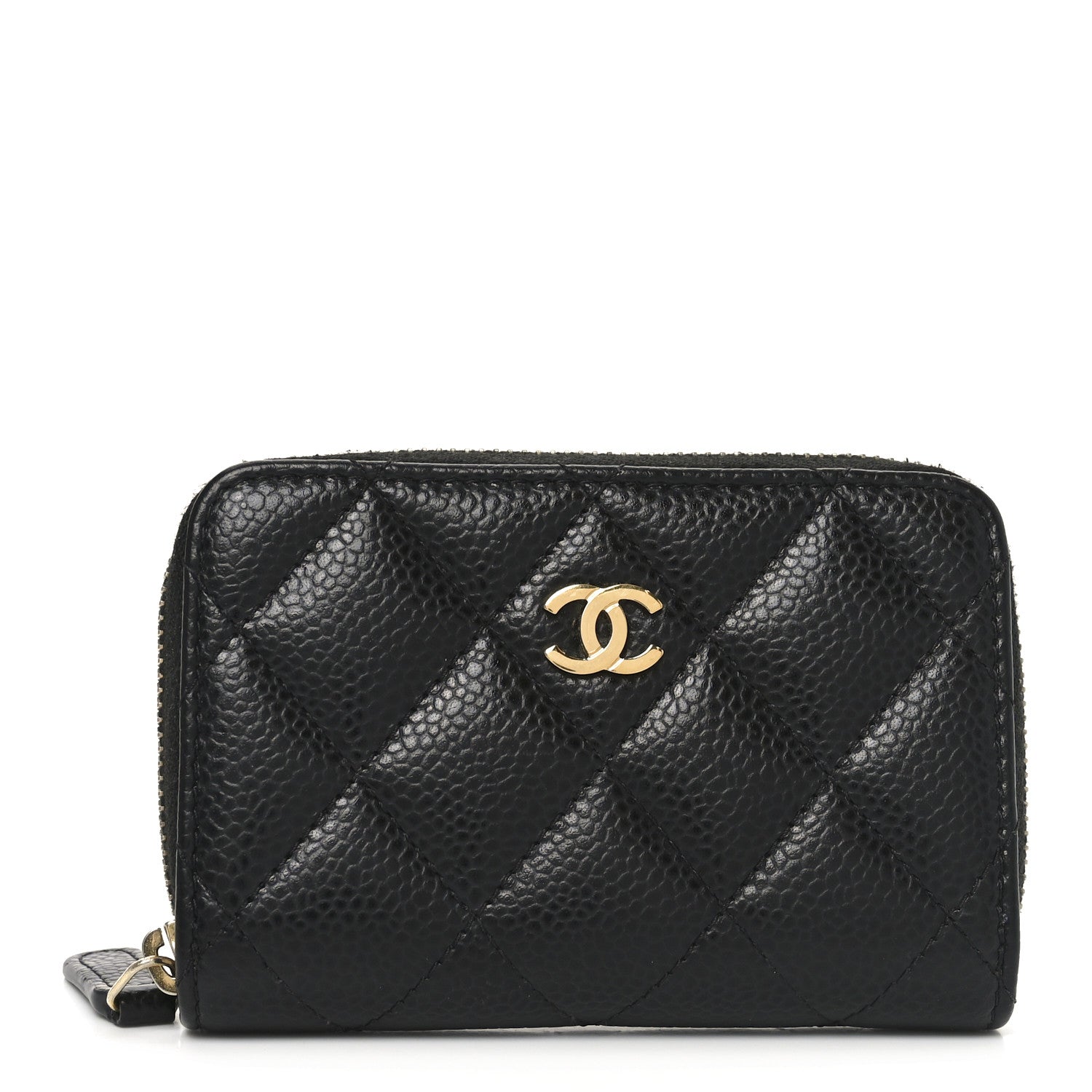 Chanel Caviar Quilted Zip Coin Purse Black 1 of 8