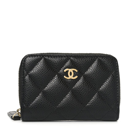 Chanel Caviar Quilted Zip Coin Purse Black 1 of 8