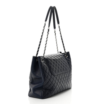 Chanel Caviar Quilted Flap Tote Navy Blue 3 of 12