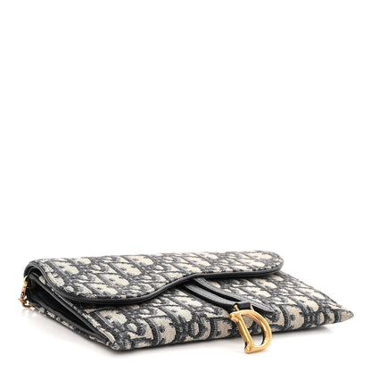 Christian Dior Oblique Saddle Chain Long Wallet Blue 5 of 10