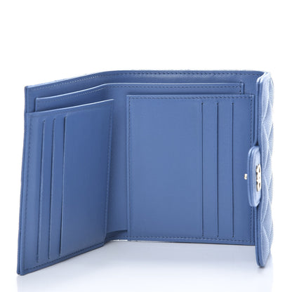 Chanel Caviar Quilted Compact Flap Wallet Blue 5 of 8