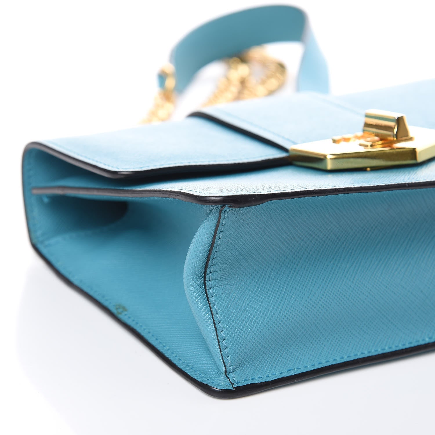 Prada Saffiano Lock Crossbody Turchese 7 of 12