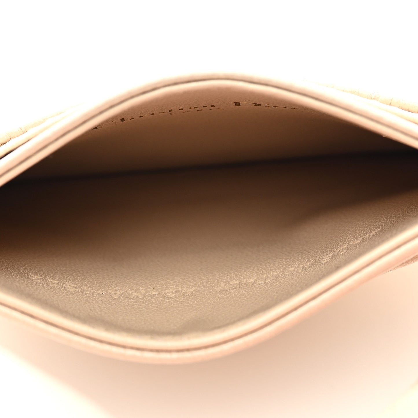 Supple Calfskin Cannage Caro Five-Slot Card Holder Beige Aesthetic