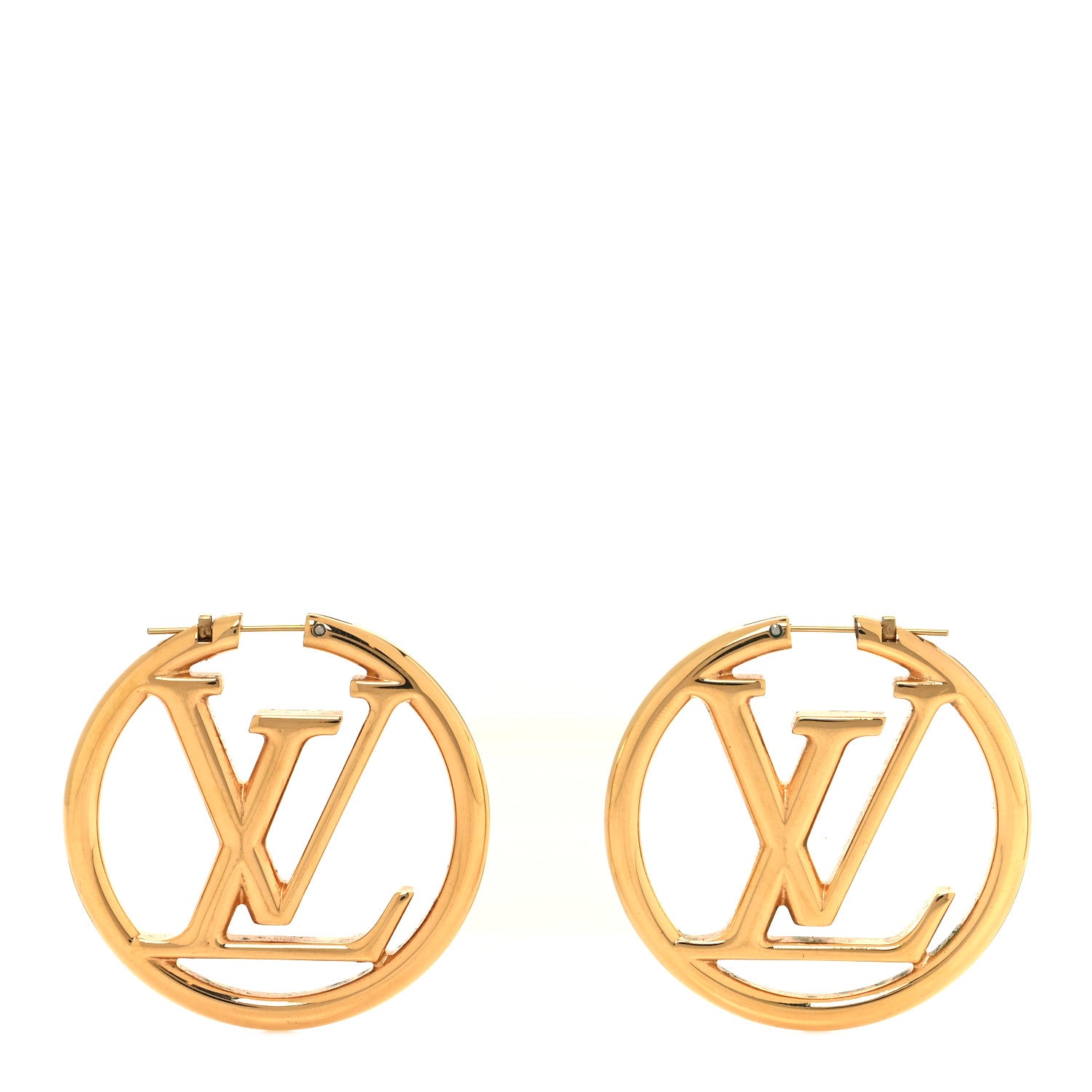 Louis Vuitton Metal Louise Hoop Earrings Gold 1 of 5