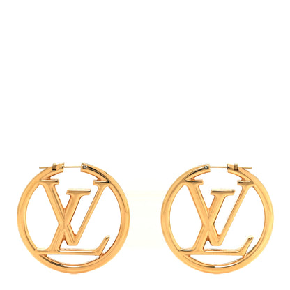 Louis Vuitton Metal Louise Hoop Earrings Gold 1 of 5