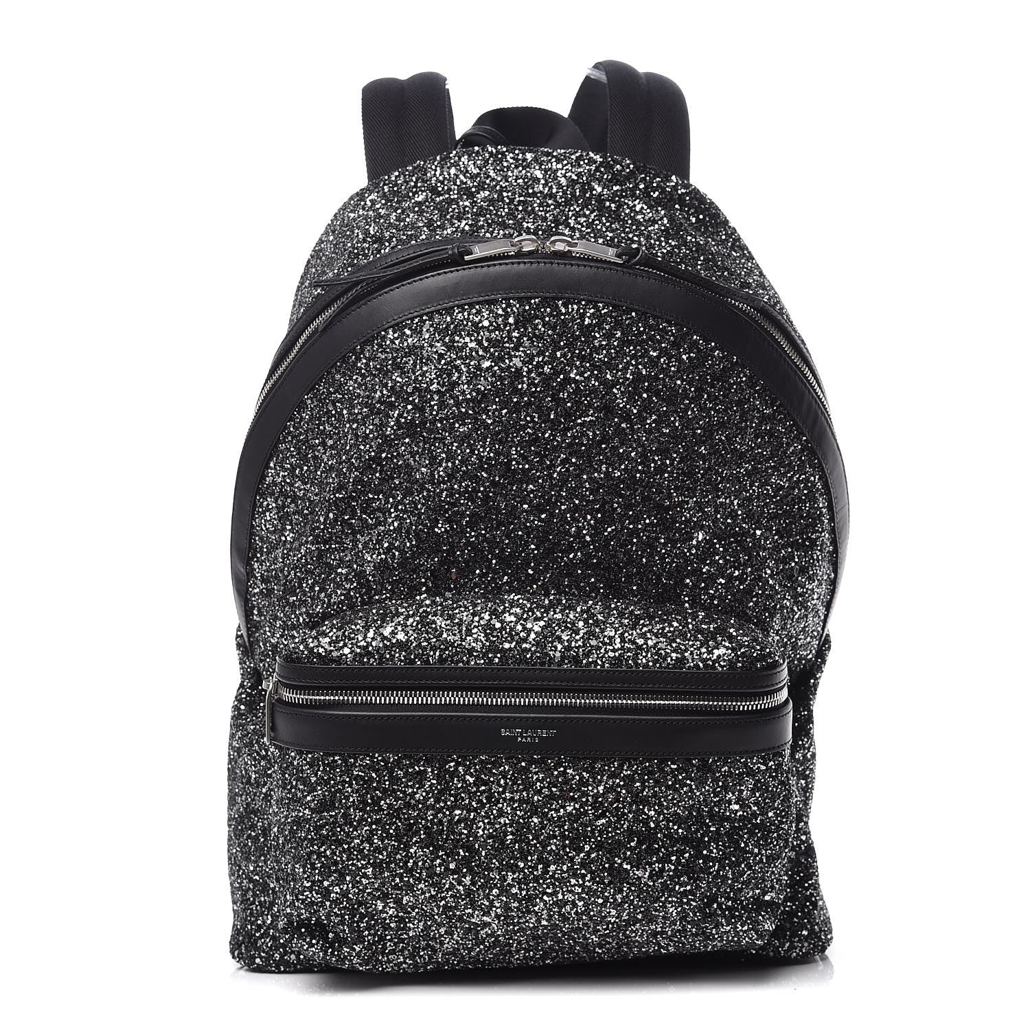 Saint Laurent Glitter Canvas City Backpack Black 1 of 10