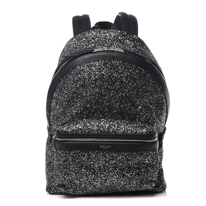 Saint Laurent Glitter Canvas City Backpack Black 1 of 10