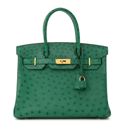 Hermes Ostrich Birkin 30 Vert Vertigo 1 of 15