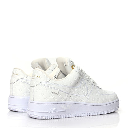 Louis Vuitton X NIKE AIR FORCE 1 Calfskin Monogram Mens Low Top Sneakers 7.5 White 4 of 15