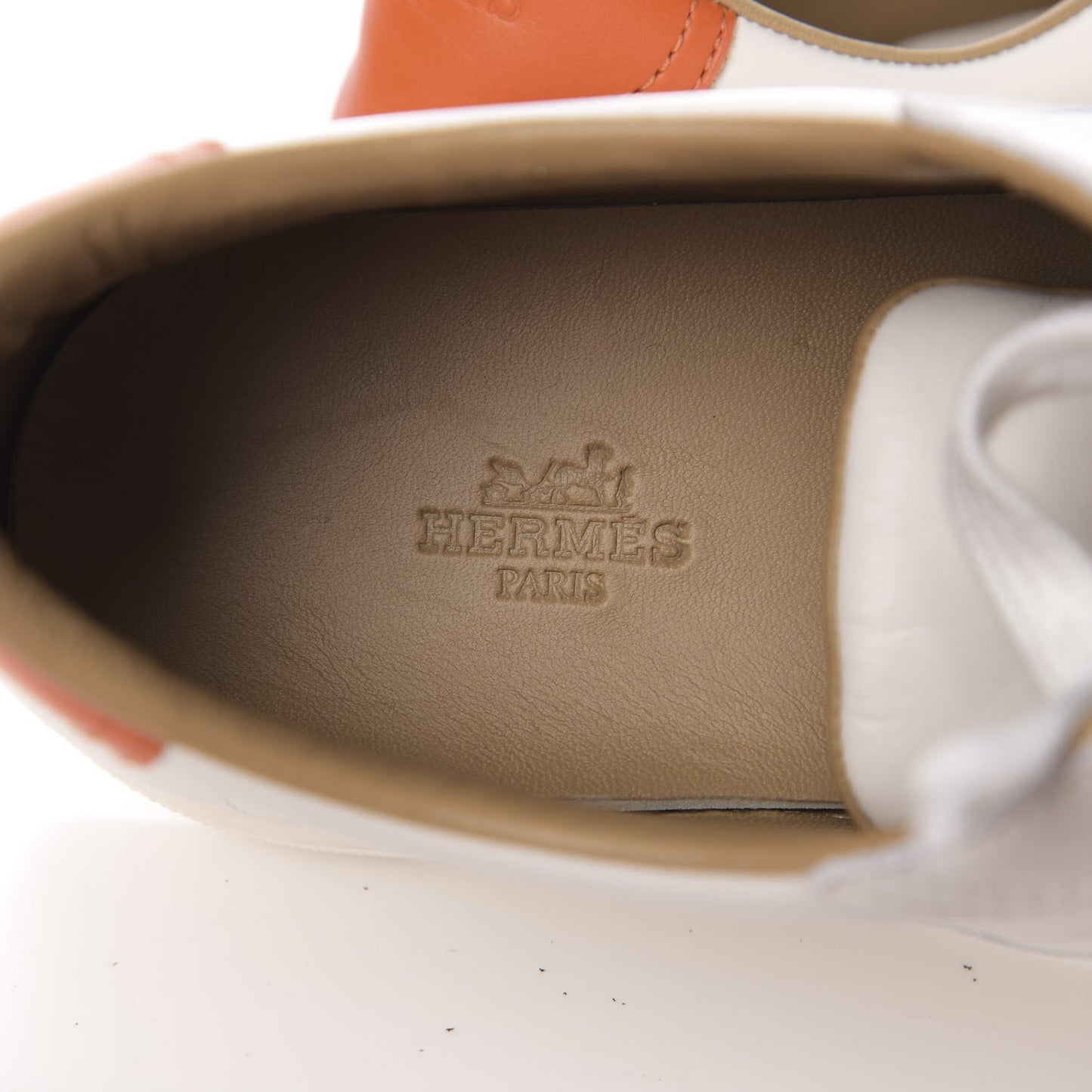 Calfskin Womens Quicker Sneakers 41 White Orange