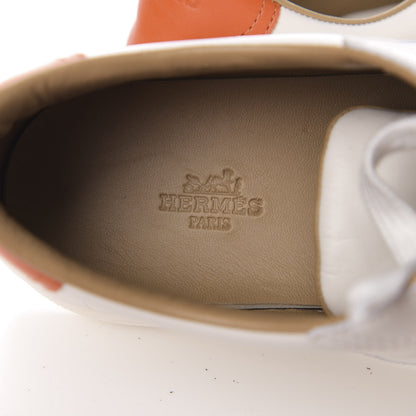 Hermes Calfskin Womens Quicker Sneakers 41 White Orange 6 of 9