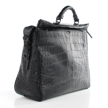 3.1 Phillip Lim Crocodile Embossed Large Ryder Satchel Black 2 of 8