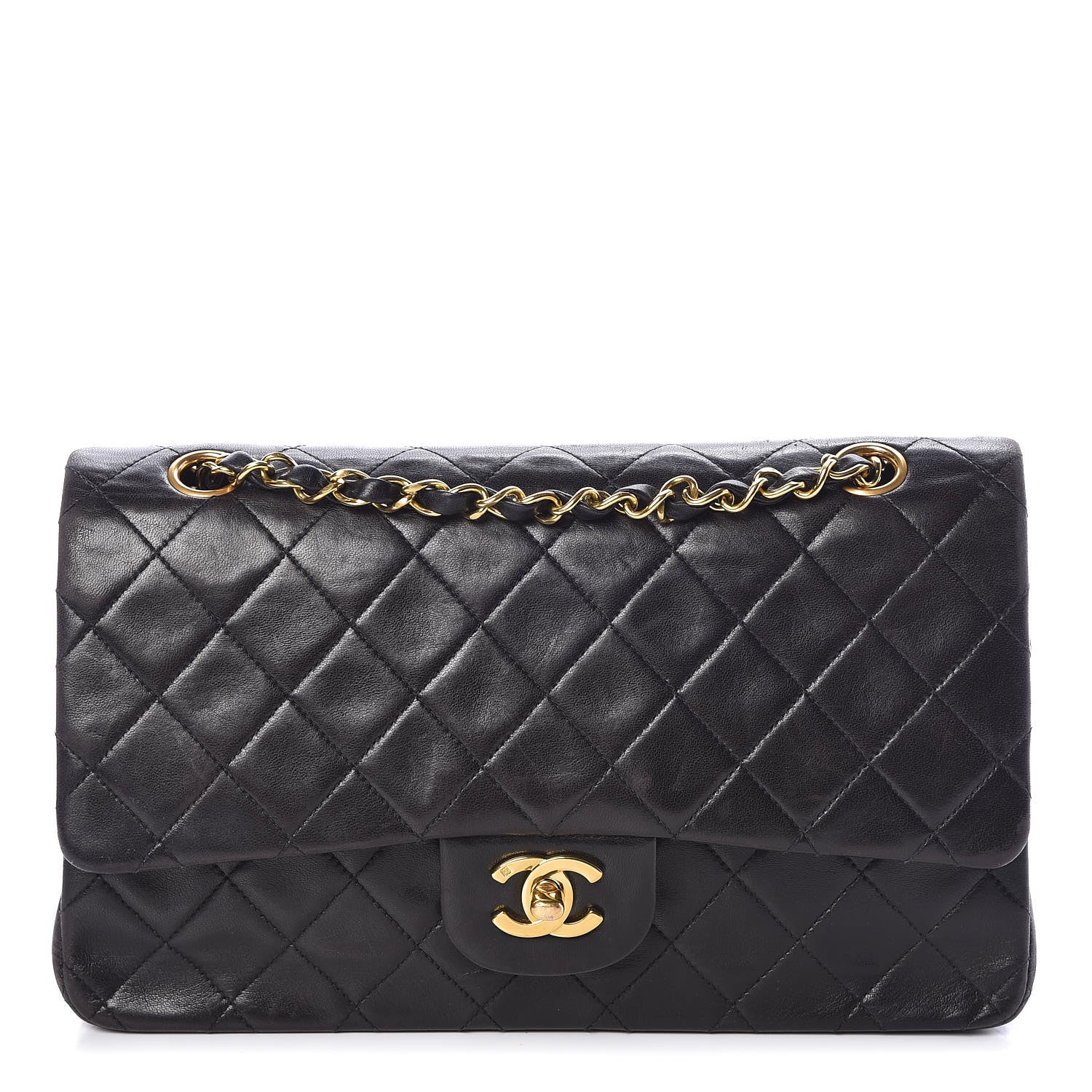 Chanel Lambskin Quilted Medium Double Flap Black 1 of 11