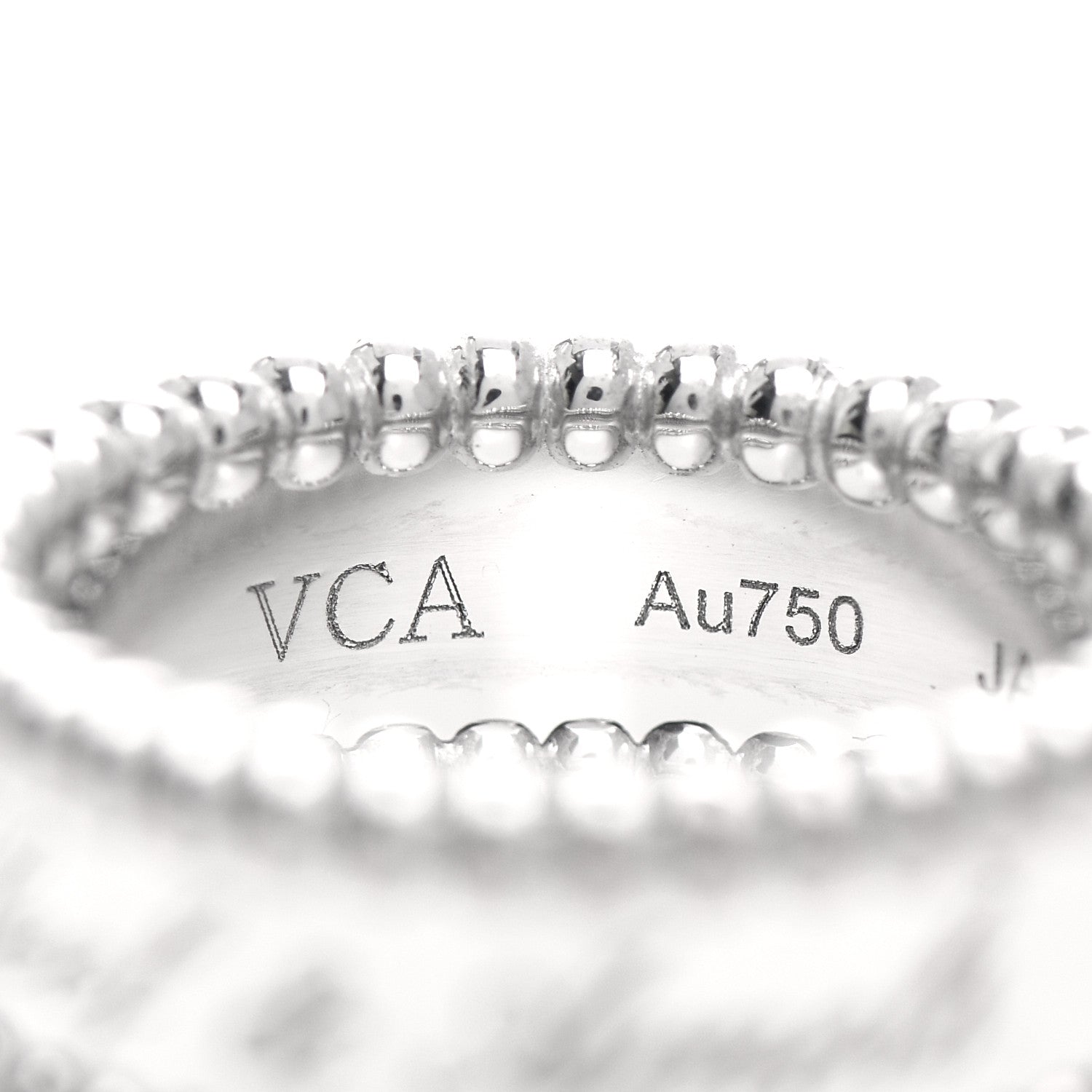Van Cleef & Arpels 18K White Gold Perlee Signature Ring 49 4.75 4 of 5