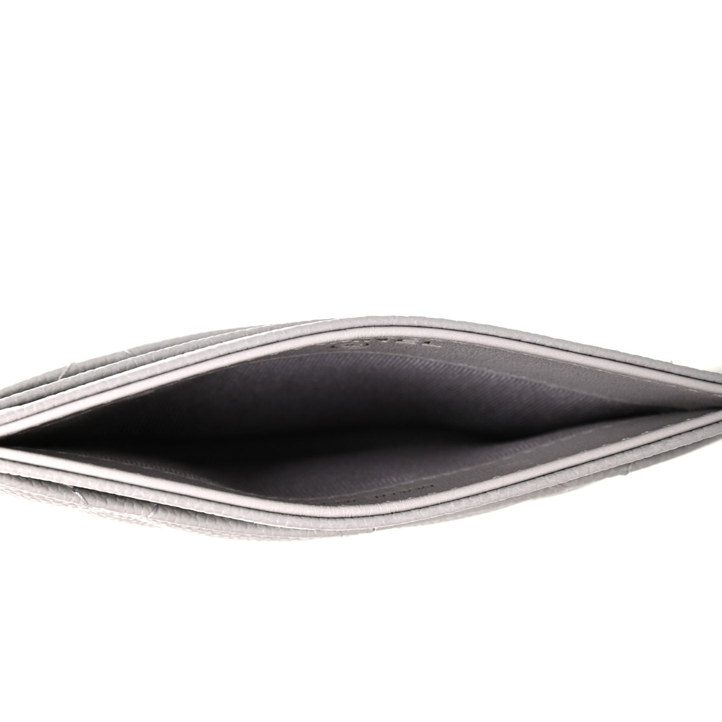 Caviar Quilted Card Holder Grey