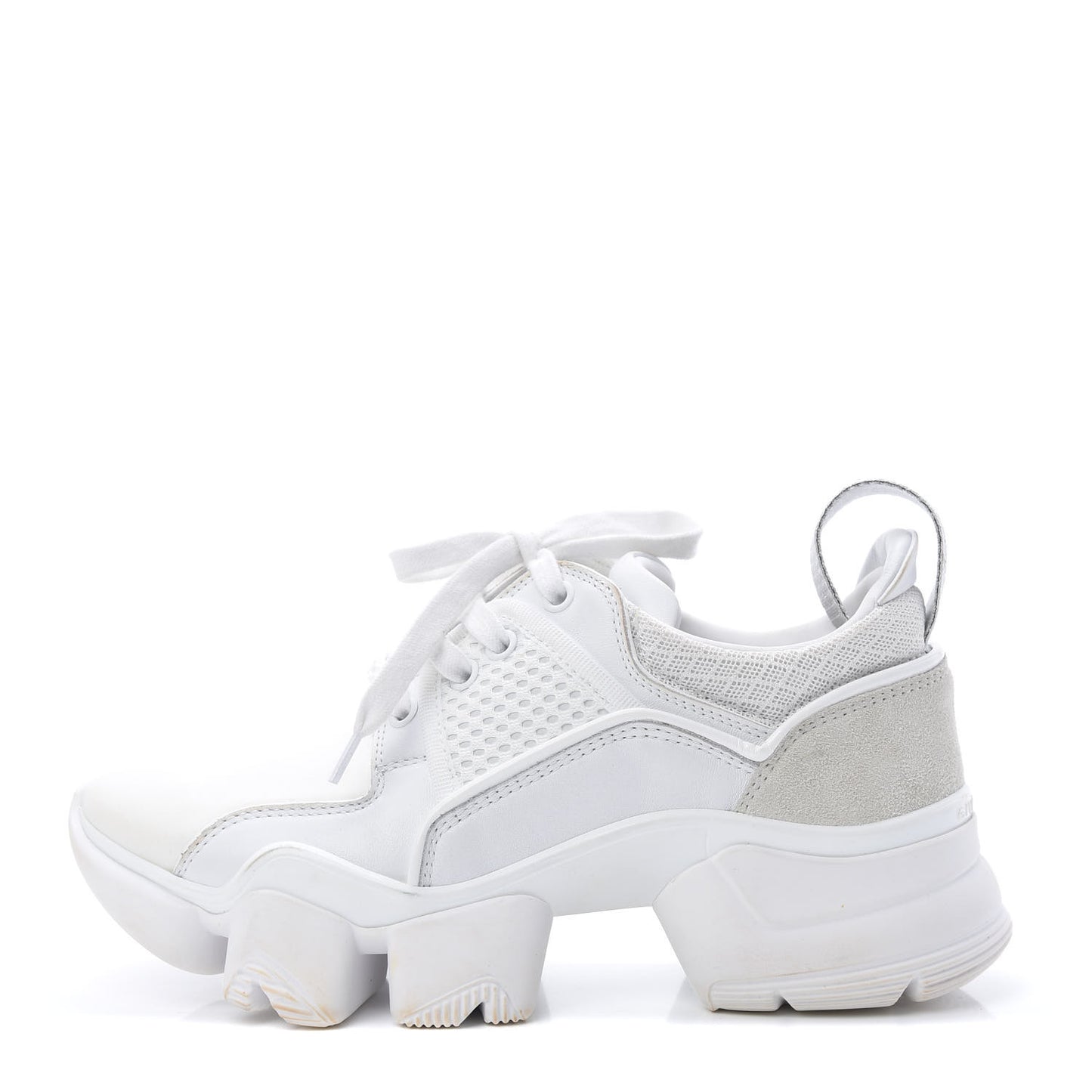 Neoprene Suede Mesh Baisse Jaw Low Sneakers 36.5 White