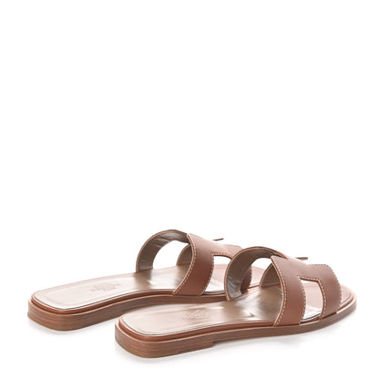 Hermes Box Calfskin Oran Sandals 35 Gold 4 of 8