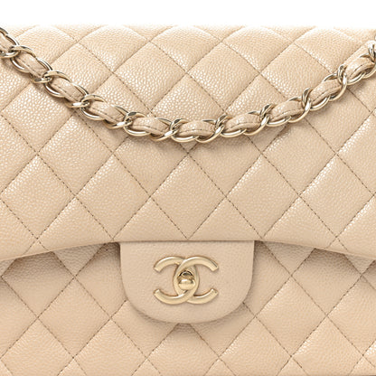 Chanel Iridescent Caviar Quilted Jumbo Double Flap Beige 8 of 10