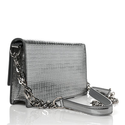 Givenchy Metallic Calfskin 4G Embossed Small 4G Crossbody Silver 2 of 7