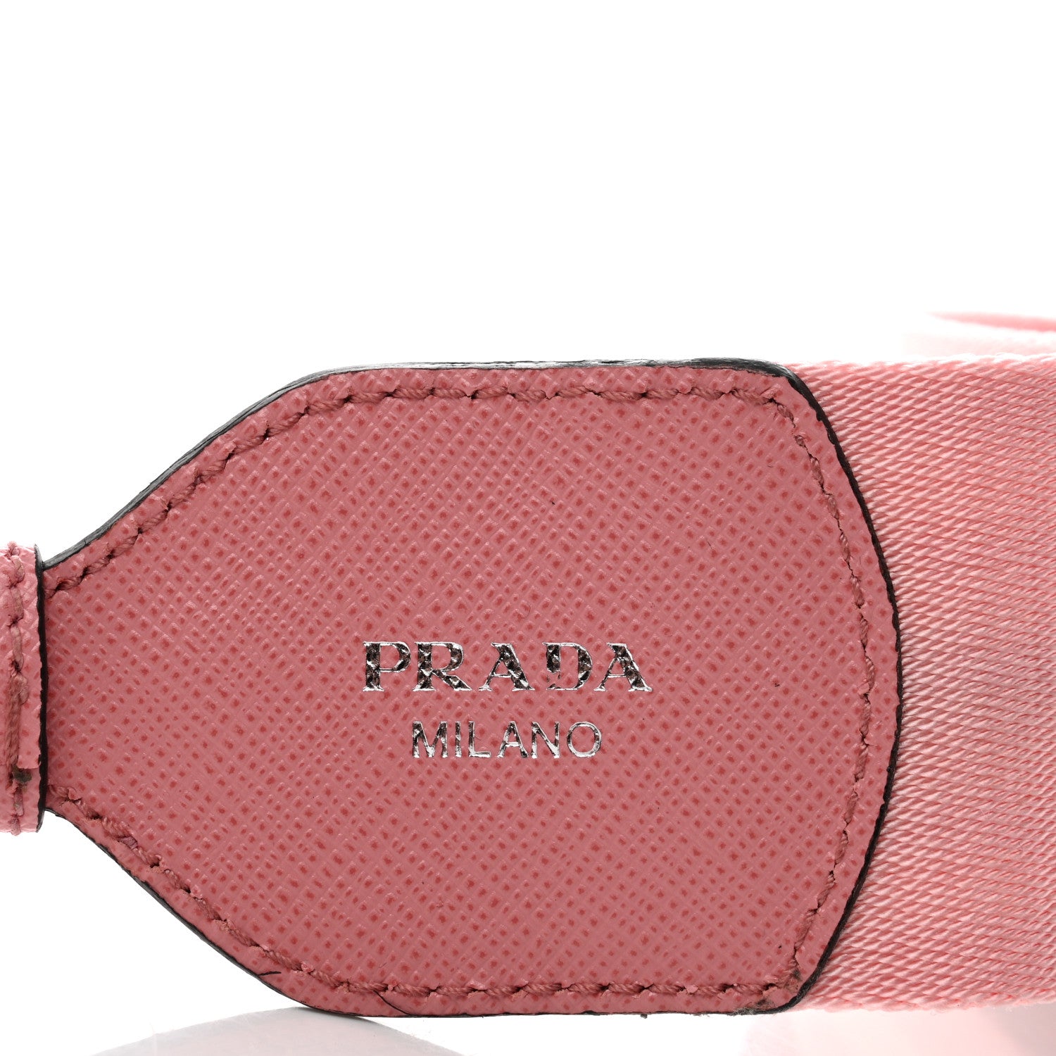 Prada Vitello Daino Striped Fabric Shoulder Strap Petalo 3 of 6