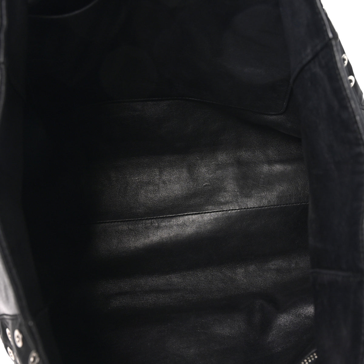 Prada Tessuto Nylon Calfskin Grommet Tote Black 6 of 9