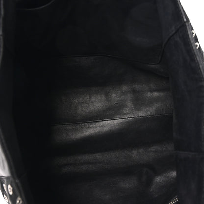 Prada Tessuto Nylon Calfskin Grommet Tote Black 6 of 9