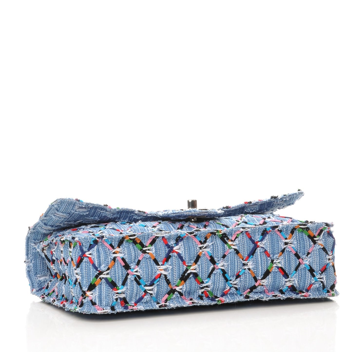 Woven Denim Medium Flap Multicolor