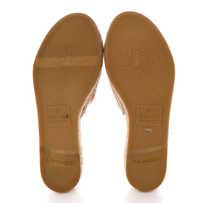 Gucci Linen Psychedelic Mini GG Espadrille Slide Sandals 36.5 Multicolor 5 of 12
